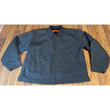 Red Kap Mens Slash Pocket Work Jacket Charcoal Gray Quilted Lined XL JT22CH