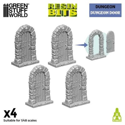 Green Stuff World Kerker Türen Set (4) 3D printed Dungeon Doors