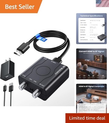 Reliable HDMI to Coax Converter - 1080P Output for Gaming and Streaming Devices