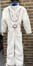 Vintage 80s OBERMEYER Juniors 12 White Ski Suit