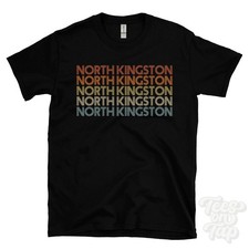 NORTH KINGSTON REPEATED RETRO STYLE T-SHIRT mens & womens uk place name gift