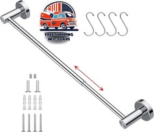 Barra de toalla ajustable de 16 a 27,6 pulgadas con ganchos en forma de S US NEW