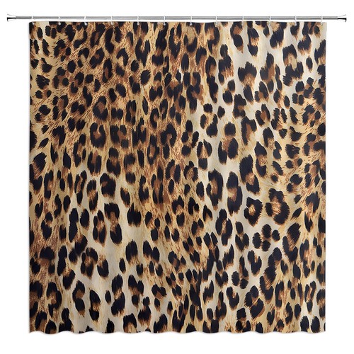 Leopard Print Shower Curtain Cheetah Wild Safari Powerful Animal Big Cat Wild...