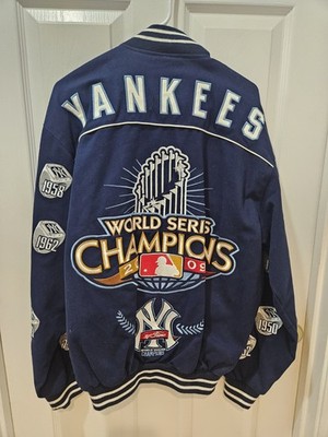 JH Design NEW YORK YANKEES JACKET【早い者勝ち】 Men's New York Yankees JH Design Navy Wool Leather Full-Snap