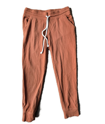 Universal Thread Women s Small Jogger Pants Rust Cotton Blend Drawstring Waist