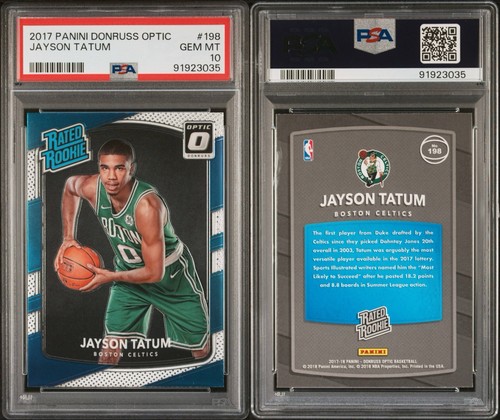2017 Panini Donruss Optic Jayson Tatum #198 RC PSA 10 💎 Iconic Image