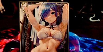 Rem Rezero Metal Waifu Card