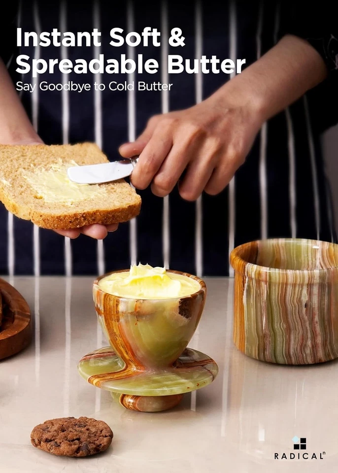 4.25'' Marble Butter Storage - Handmade Crock for Countertop - Image 4 of 4