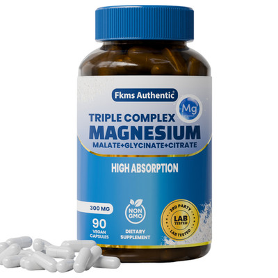 Triple Magnesium Complex Supplement 300mg | 3 in 1, Glycinate, Malate, Citrate