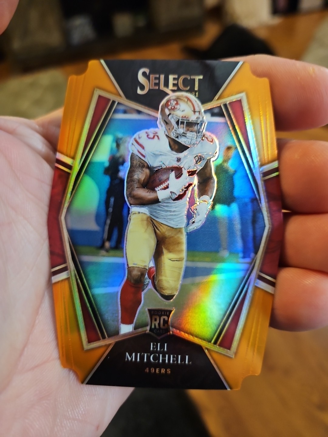 Eli Mitchell 2021 Panini Select Premier Level Orange Die Cut RC /249 #192 49ers
