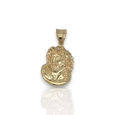 Jesus Face Pendant - 14k Yellow Gold