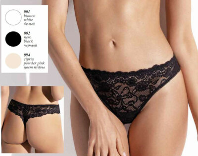 SieLei Women's Thong All In Stretch Lace With Scalloped Edges Art 2673