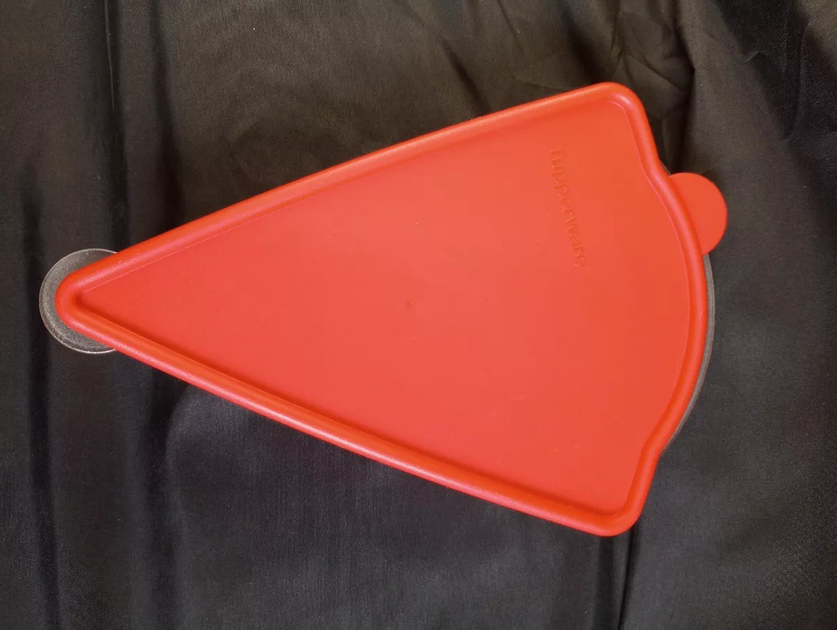 Tupperware Acrylic Keep N' Heat Pizza Slice Keeper W/ Red Lid #4106A-4  (TU159)
