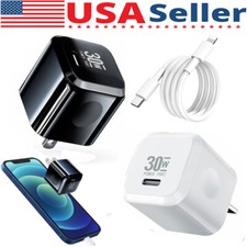 For iPhone 14 13 12 11 XR 8 30W Fast Charger Block USB Type C Wall Power Adapter
