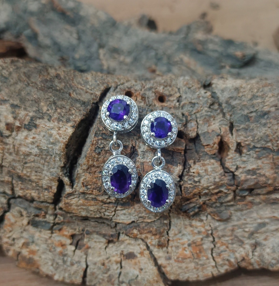 Orecchini a perno a coda di balena in argento sterling: zirconia cubica, ipoallergenici (11 mm) - Italia