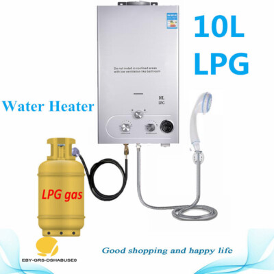 Portable LPG Propane Gas 10L Hot Water Heater Tankless Instant Boiler  Outdoor UK