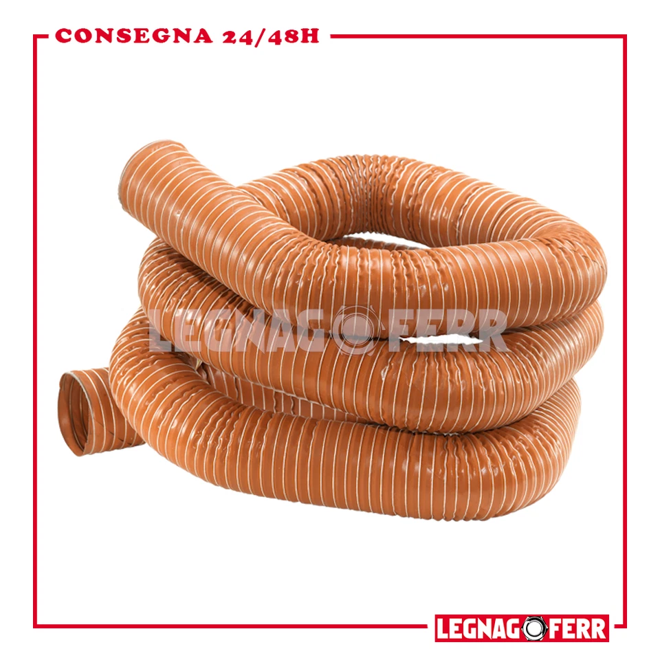 Tubo Flessibile Pellet Flex Rosso apros Silicone D.80 1 Metro - Fumisteria