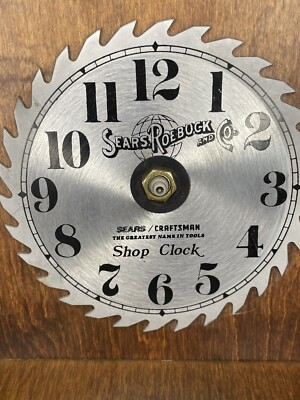 Sears Craftsman Vintage Shop Clock-Wood With Circular Saw Blade