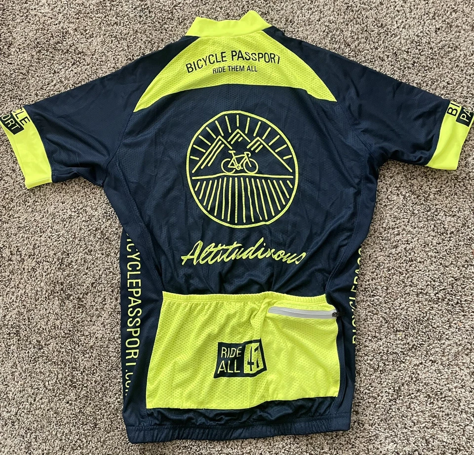 Camiseta masculina malha ciclismo bicicleta passaporte altitudinous tamanho grande bolsos marinhos - Imagem 2 de 4