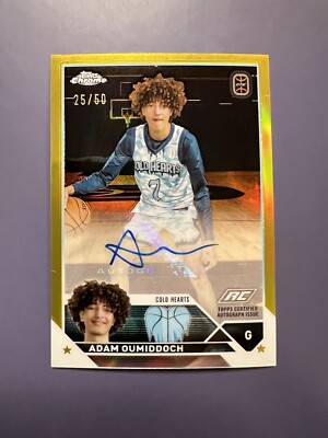 2023-24 Topps Chrome OTE Adam Oumiddoch Gold Auto Refractor RC SP 