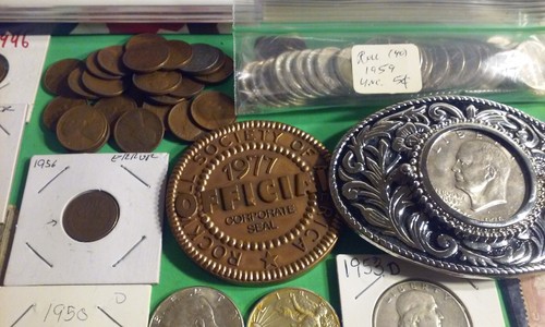 Junk Drawer Lot US Coins $5/2 Currency Bills Tokens Medals Some Silver + More - Picture 7 of 24