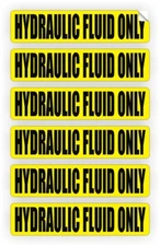 6 - HYDRAULIC FLUID ONLY Vinyl Decals / Oil Barrel Stickers / Labels (Set of 6)