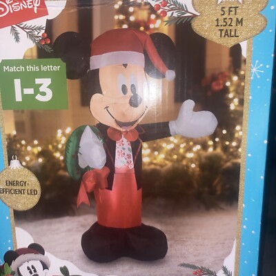 2021 Disney MICKEY MOUSE CHRISTMAS GEMMY AIRBLOWN INFLATABLE 5ft