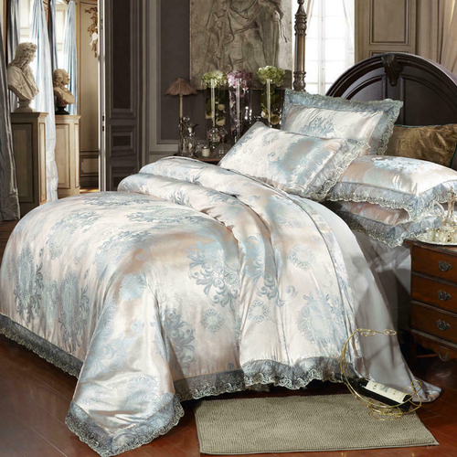 Luxury Jacquard Bedding set Queen King size Wedding Duvet cover Bed sheet Bed spread set