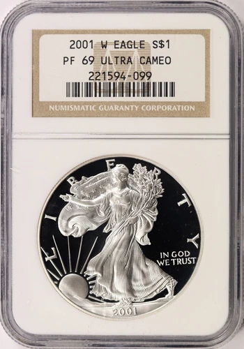 2001-W $1 Proof American Silver Eagle NGC PF69UCAM