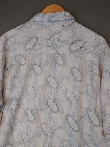 Geoffrey Beene 100% Silk Short Sleeve Geometric Button Shirt Men's Size XL - Picture 12 of 12