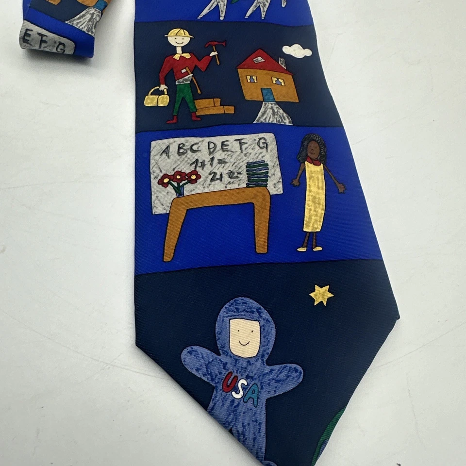 Gravata Lord & Taylor 100% seda Save The Children feita nos EUA 55” X 4” - Imagem 2 de 4