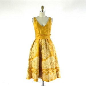 mustard silk dress