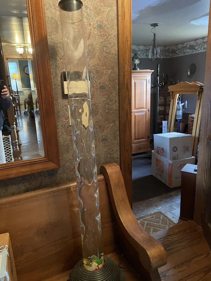 Vintage Homedics Aquascape Twist Bubble 51” Floor Lamp- Works- Very Good - Image 2 of 4