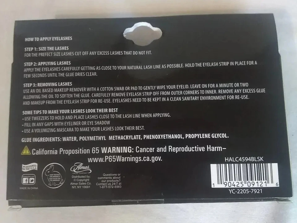 Eyelashes Blue Self Adhesive Reusable Halloween Essentials - Image 2 of 2