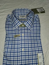 Men's Plaid Standard Fit L/S Dress Shirt - Blue S Goodfellow  Co