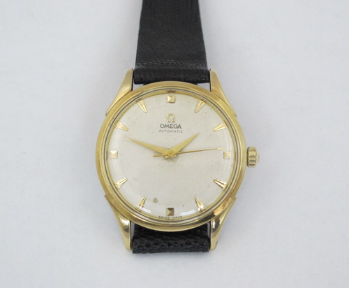 OMEGA VINTAGE AUTOMATIC REF 2637-6 HEAVY GOLD TOP ORIGINAL HONEYCOMB DIAL 35MM - Picture 2 of 12
