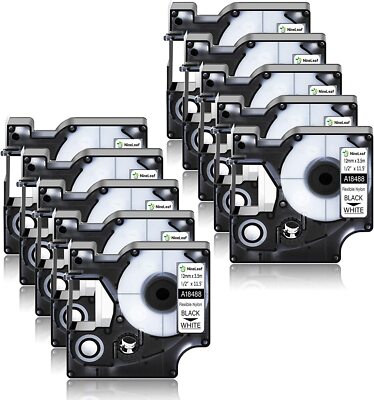 Dymo 18489 Rhino Industrial - Etichette In Nylon Flessibile, Autoadesive, 19 Mm X 3,5 M, Stampa Nera Su Bianco Penna PaperMate Regalo