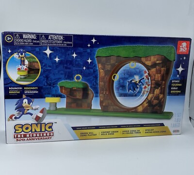 Sonic The Hedgehog Green Hill Zone Toy Playset with 2.5'' Sonic Figure NEW! 30 Yr