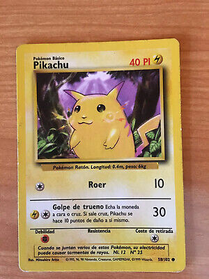 Carta Pokemon - Set Base 1999 - 58/102 - ES - Pikachu Roer