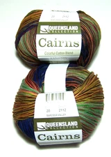 Lot of 2 balls Queensland CAIRNS Cotton Blend Worsted Yarn #20 BAROSSA VALLEY
