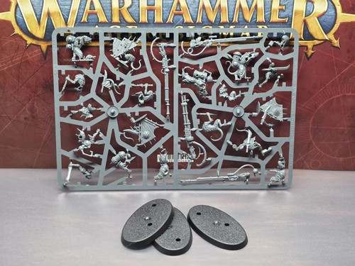 Skaven Warplock Jezzails x3 Age Of Sigmar Skaventide NEW ON SPRUE With Bases - Picture 2 of 2