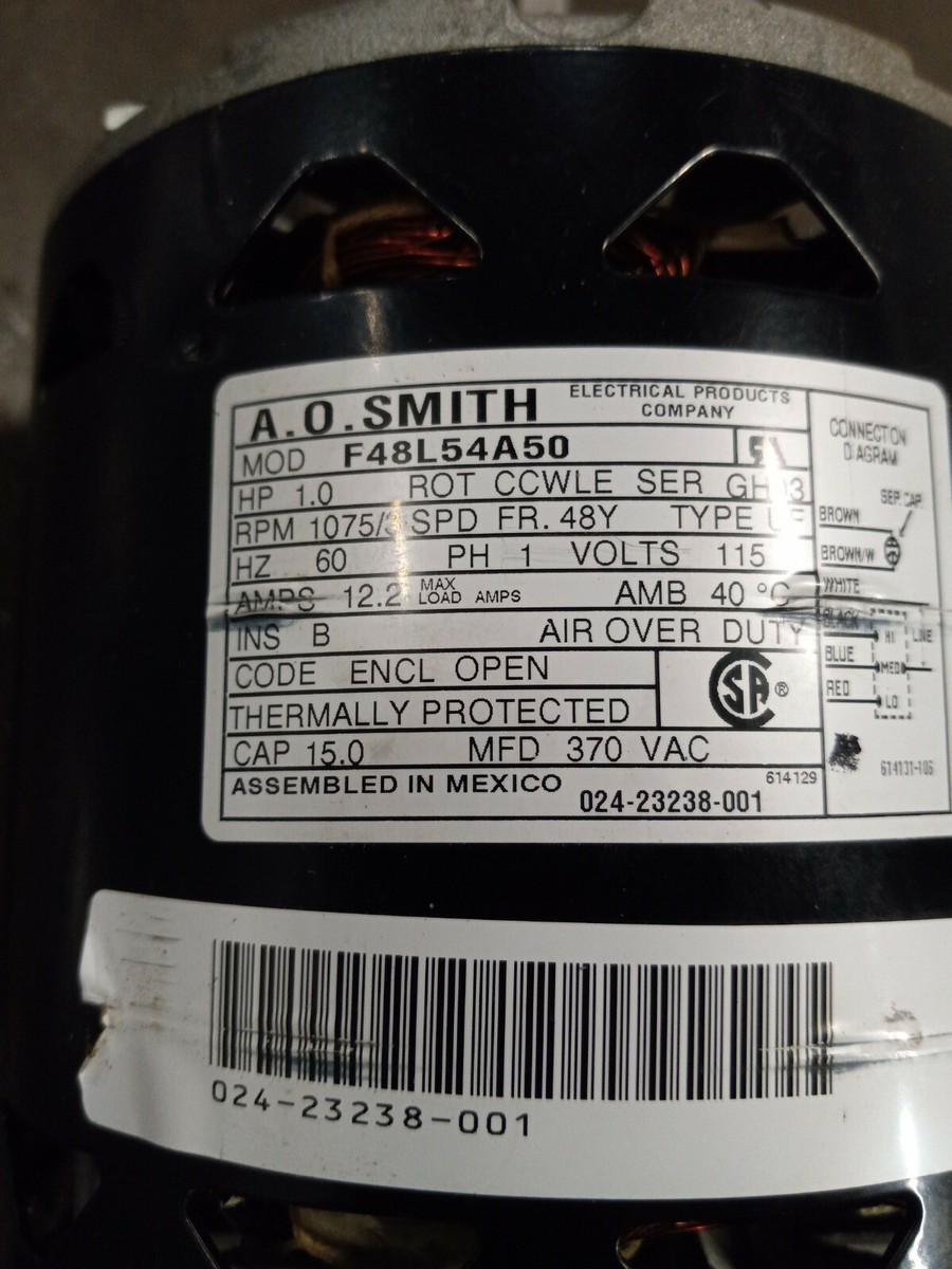 Genteq /AO SMITH F48L54A50 YORK 024-23238-001 1HP 115 VOLT