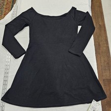 Halara Dress Womens M Black Long Sleeve Built In Shorts Stretch NWT Skater