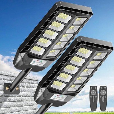 Lot of 2 Deepn Solar Lights Outdoor 8000W, Solar Street Lights Outdoor IP67