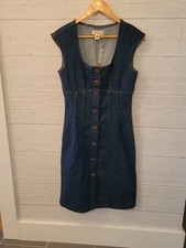 Madewell Women's  Denim Squareneck Button Down  Dress Benton Wash Size 2 New