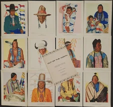 1947 antique BLACKFEET INDIAN BOOK OUT of NORTH w 12 art PRINTS reiss linderman