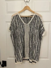 C Wonder Christian Siriano Womens XS/S Linen Rayon Knit Sweater Excellent