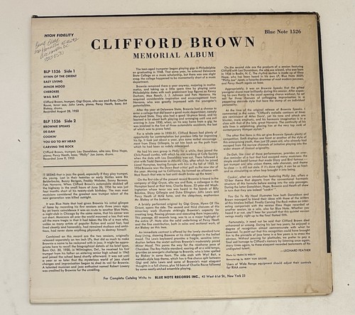 Clifford Brown – Memorial Album Blue Note – BLP 1526 LP, Mono US 1962 - Picture 2 of 4