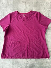 Scrubstar Women's Fuchsia Scrub Top Collar Performance Stretch Pockets 2XL
