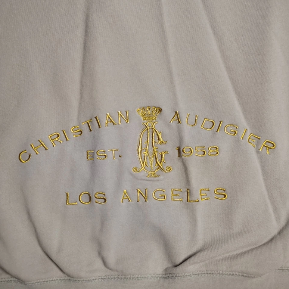 Christian Audigier Argyle Vintage Y2K Cremallera Completa Satén Sudadera con Capucha XL Foto 3 de 4